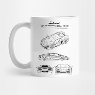 Lamborghini Aventador Patent Black Mug